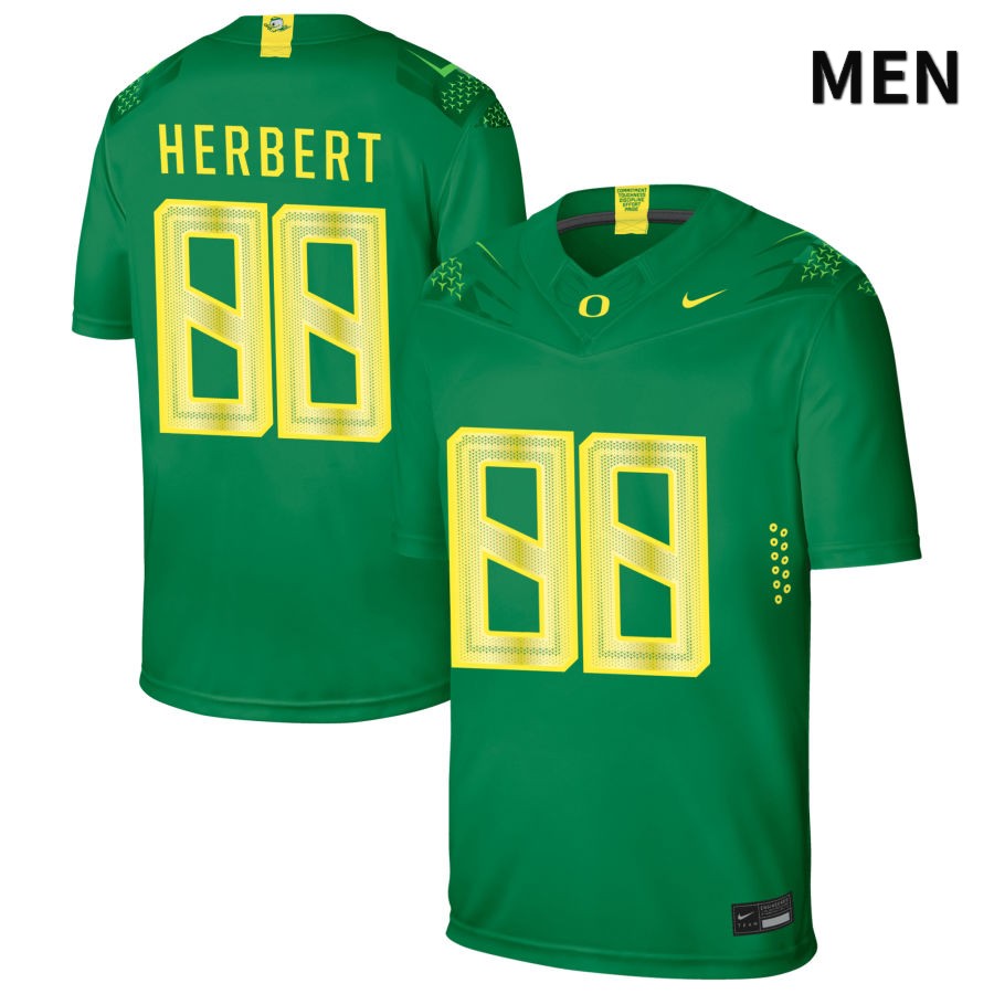 Oregon Ducks Men's #88 Patrick Herbert Football College Authentic Green NIL 2022 Nike Jersey AUZ21O1H